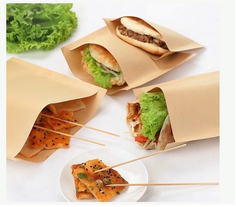 Disposable Sandwich Hamburger PE Coated Paper Bag Fashion Bags