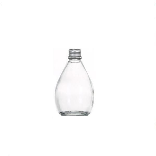 250 Ml Rain Shaped Water Juice Beverage Glass Bottle with Metal Cap