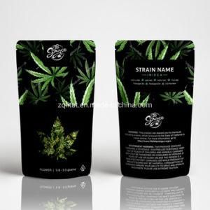 Custom Airtight Aluminum Foil Laminated Plastic Weed Packaging Smell Proof Bags Small Zipper Hemp Tea Package Bag Plastic Pouch