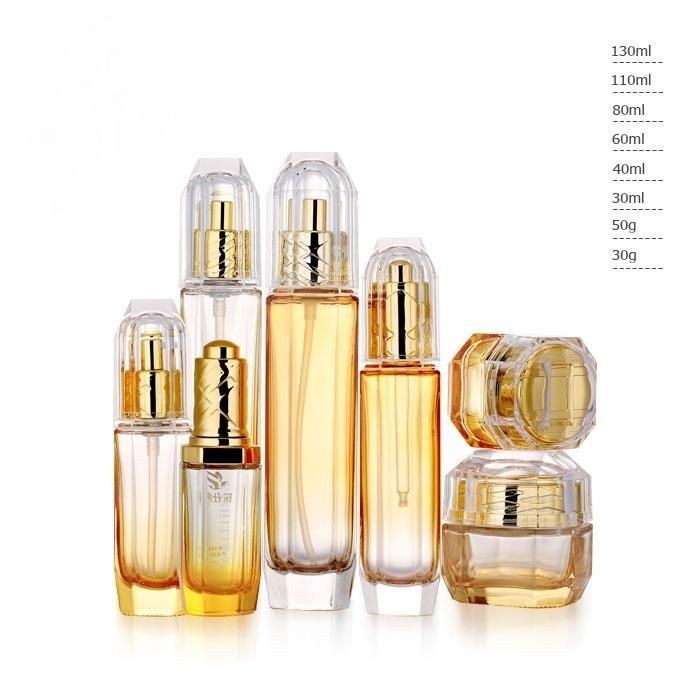 Wholesale Glass Cosmetic Bottle Purple Glass Cosmetic Bottle and Jar Skin Care Set Packaging Have Stock