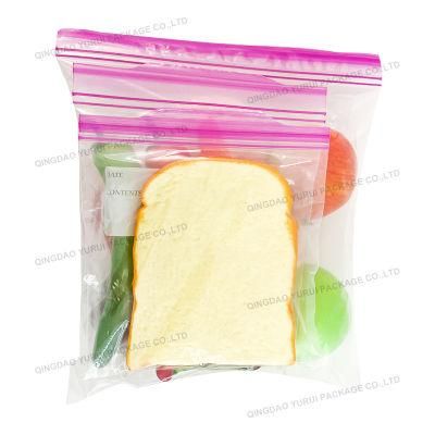 Food Packing Storage Poly Quart Size Zipper Bag with Easy Open Tabs in Color Box