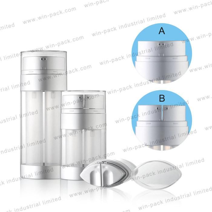 Best Selling Transparent Fancy Double Chamber Airless Bottle Packaging 30ml