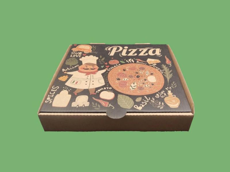 China Wholesale Disposable Corrugated Custom Printed Pizza Box 8" 9" 10" 12" 14" 18" Inch Pizza Box Manufacture