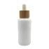 White Coated Boston Round Essential Oils Aromatherapy Glass Bottles with Bamboo Dropper