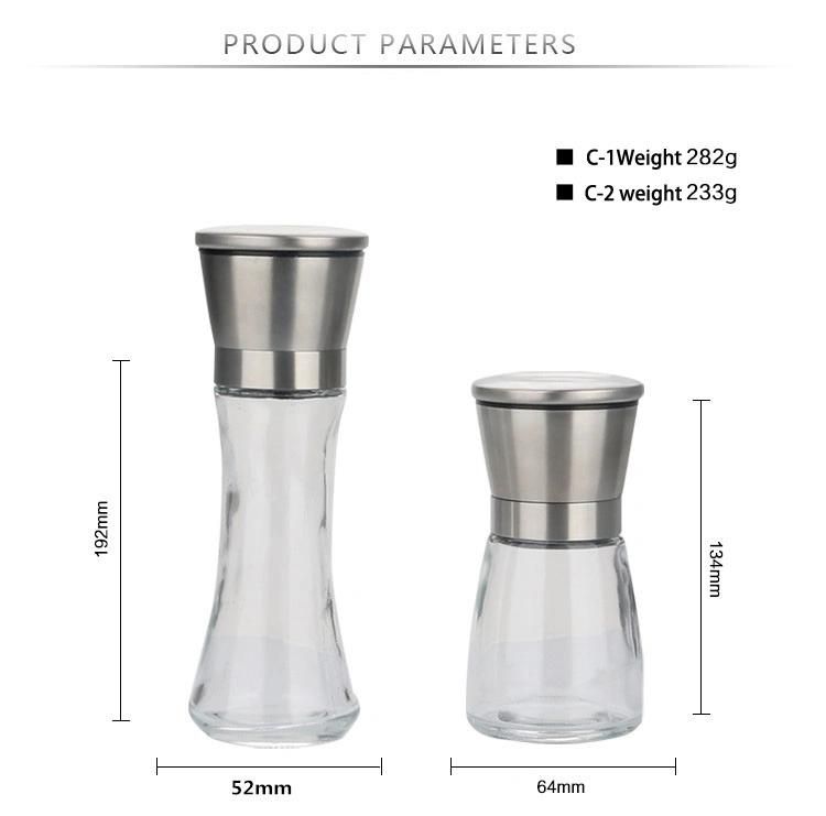 Glass Pepper Mill&Salt Kitchen Mill Grinding Machine