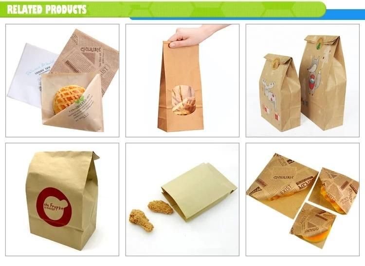 Printed Food Grade PE Coated Greaseproof Bakery Bread Bag