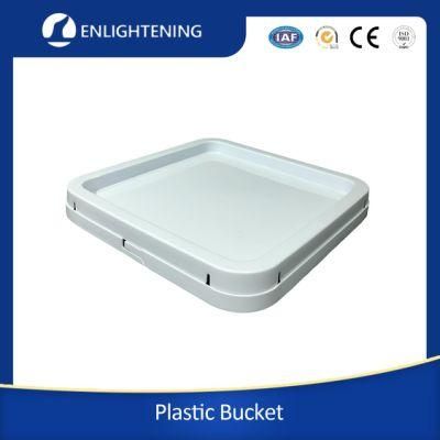 Heavy Duty Square Plastic Pail Bucket with Lid &amp; Handle
