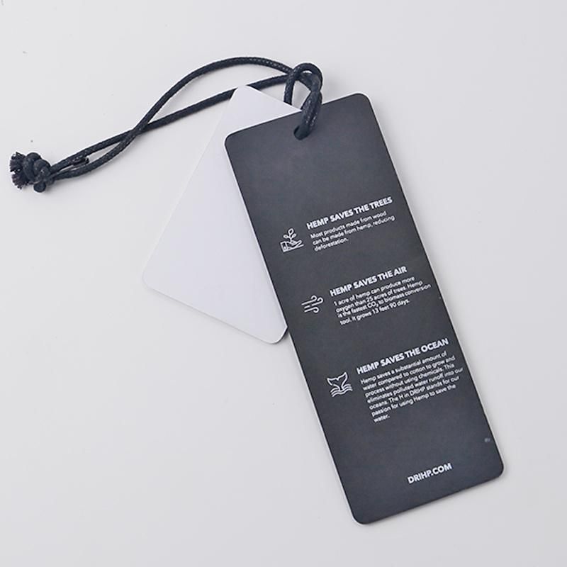 1mm 2mm Thickness Paper Black White Custom Hang Tag