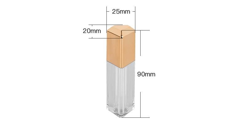 Manufacturer Empty Gold Lip Gloss Containers Tube Packaging with Wands Lipgloss with Brush Applicator