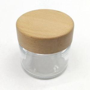 Wholesale 200ml 500ml Clear Glass Jar with Bamboo Wood Lid