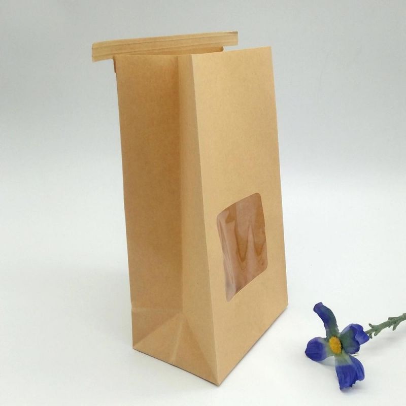 Wholesale Candy Biscuit Paper Bag with Tin Tie and Window