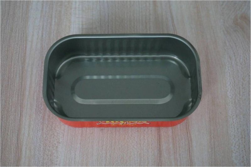 Custom Tuna Fish Rectangular Seal Ring-Pull Tin Can with Lid