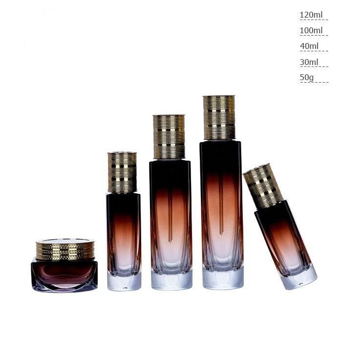 Ll19high Quality Cosmetic Beauty Care Packaging Personal Care Facial Cream Use Glass Cosmetic Cream Bottle with Pump Cap Have Stock