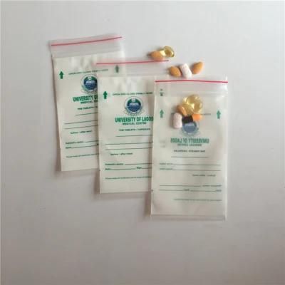 Plastic Small Size Medicine Bag Drug Packing Airtight Dispensing Envelopes Plastic Ziplock Pill Bag