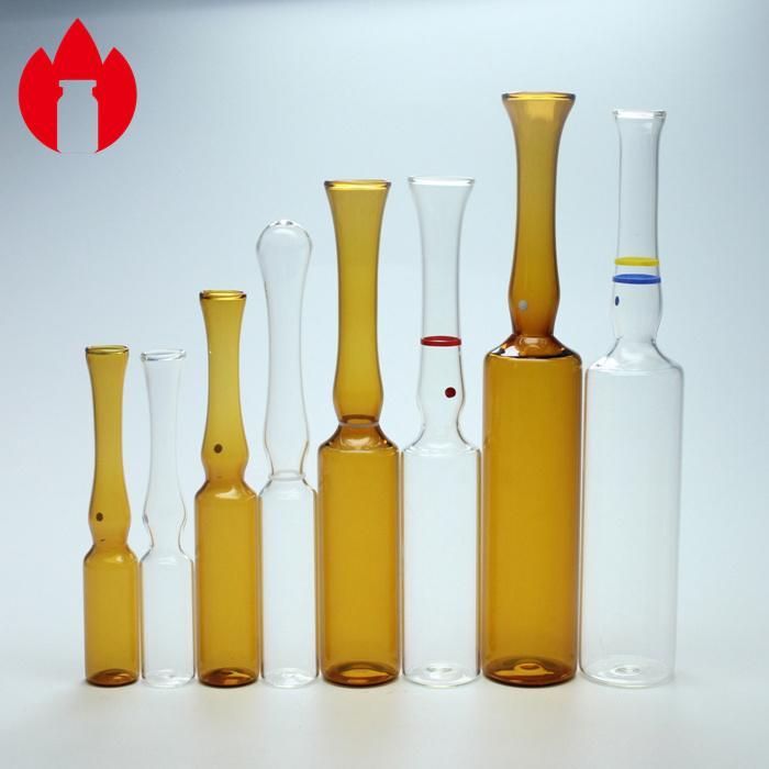 1ml 2ml 5ml 10ml Pharmaceutical Injection Clear or Amber Glass Ampoule