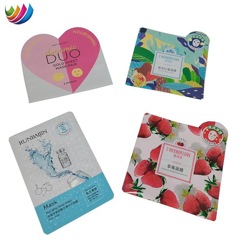 Customize Type Cosmetic Packaging Plastic Metallized Facial Mask Bags