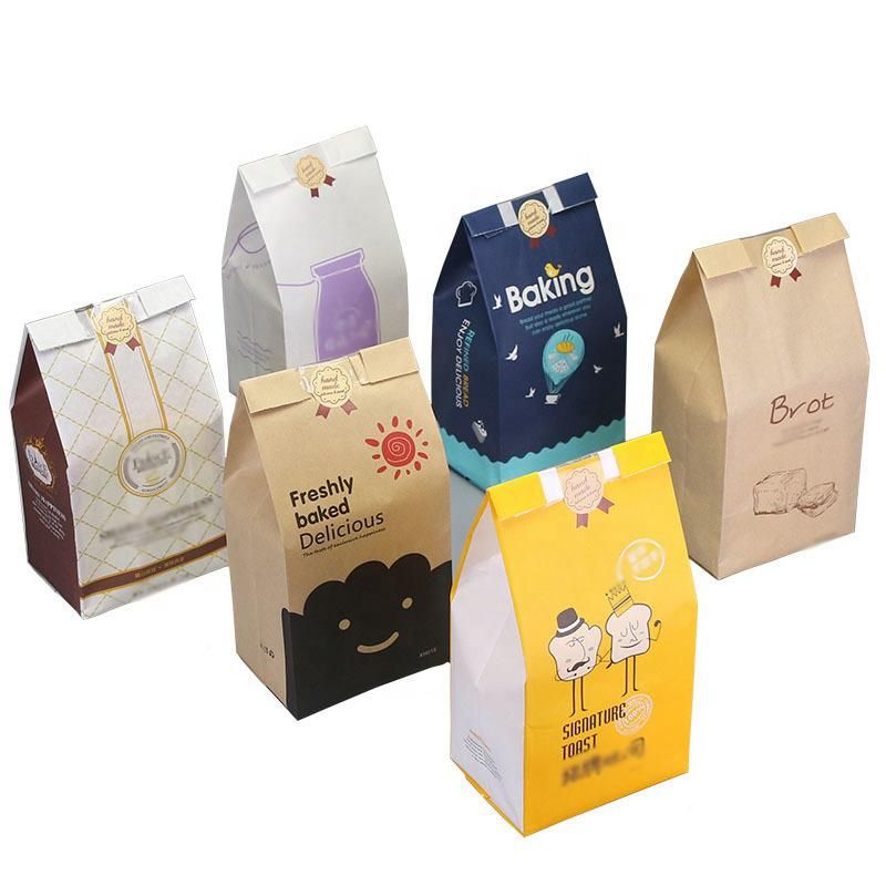 Custom Printed Bakery Bread Cake Paper Bags with Window