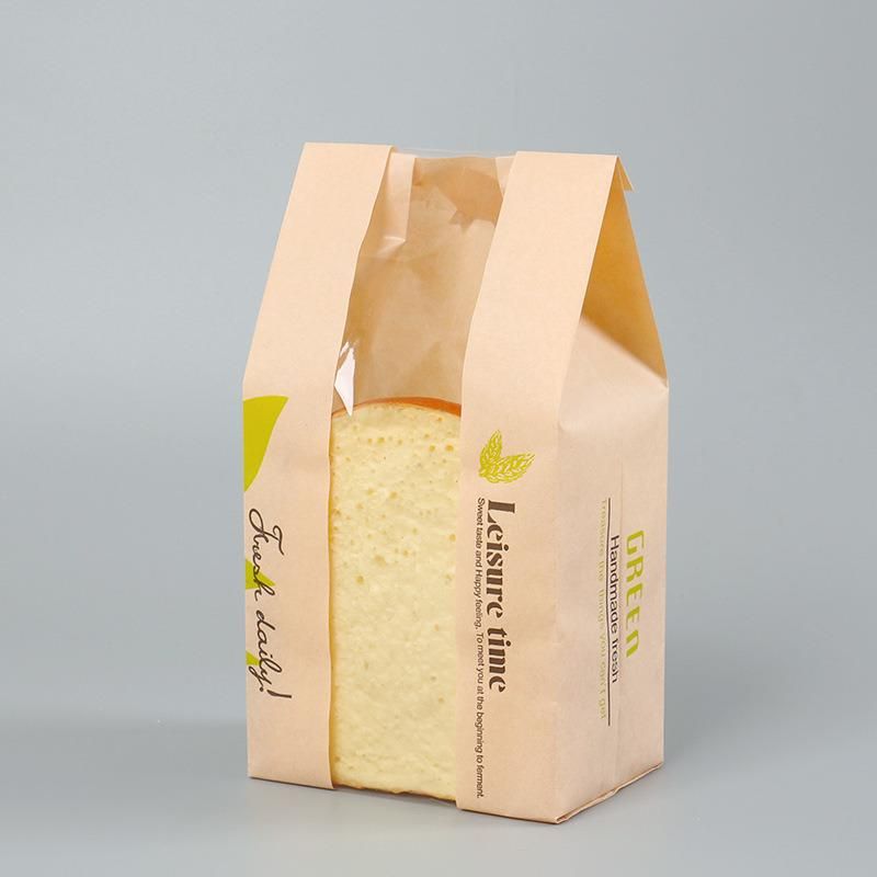 White Bread Toast Paper Bag with Printed Logo Cookies Bag