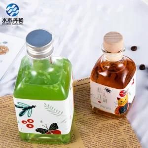 300ml 500ml Square Juice Glass Bottles Liquor Bottle with Screw Cap