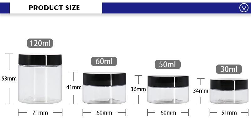 Hot Selling 30ml 50ml 60ml 120ml Empty Skincare Cream Jars