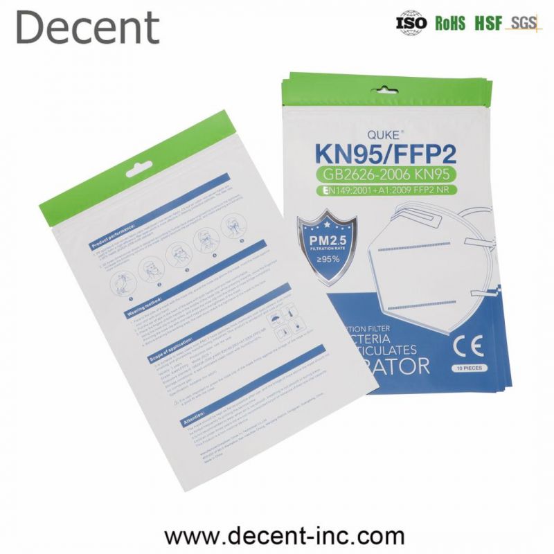 Decent N95 Biodegradable Surgical Medical Face Mask Packaging Ziplock Bags