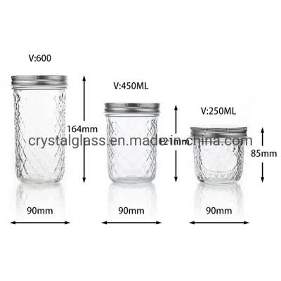 8 Ounce Round Wide Mouth Airtight Glass Mason Jar with Split Tops Lid for Canning Honey Food Storage