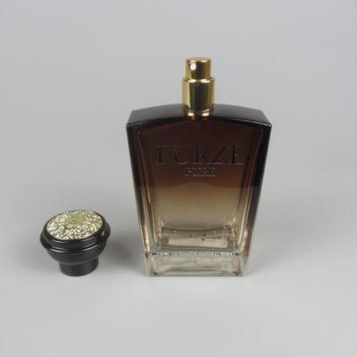 Empty Mens Elegant Clear Black Perfume Spray Glass Bottle