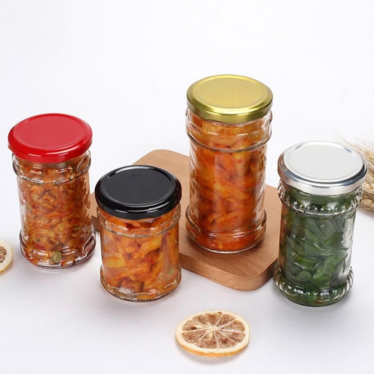 212ml Glass Jars Round Glass Container Twist Lids Glass Jam Pickles Butter Spices Jar