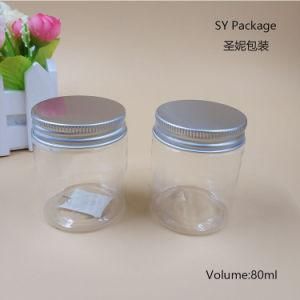 80ml Pet Material Butter Jar with Aluminum Screw Cap