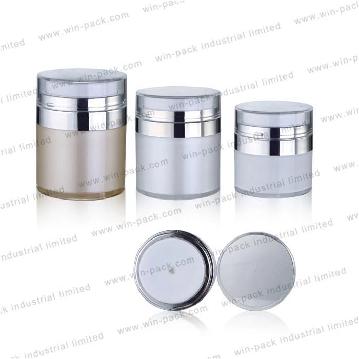 Cosmetic Empty Fancy Pretty Round Acrylic Airless Pump Bottles Packaging Jar 50g 30g 15g