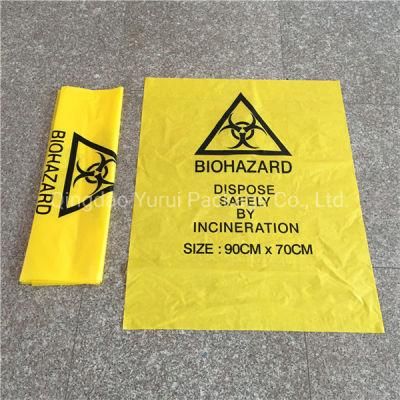 Yellow Red Hospital Clinics Infectious Plastic Disposable Medical Waste Bags