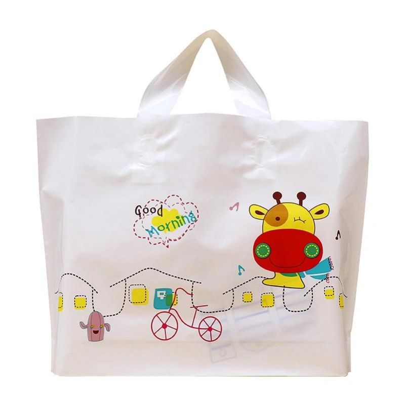 Customized Gift Hand Bag Apparel Garment Box Paper Colorfull Printed Ribbon Plastic Handbag