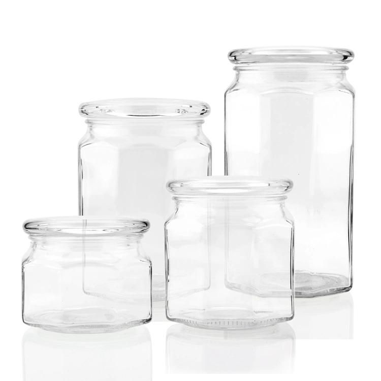 2300 Ml Matel Cover Glass Storage Jar for Grain and Portable