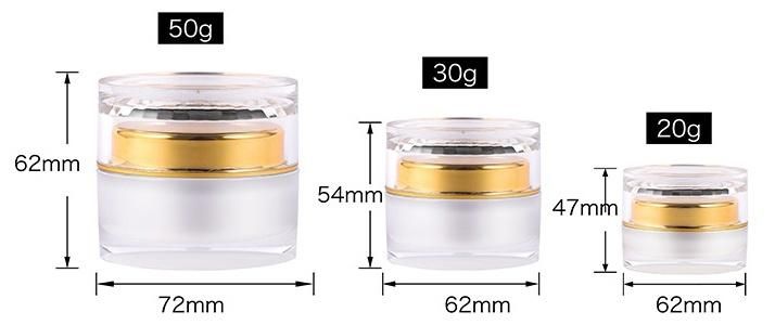 Manufacturer 20g Empty Yellow Acrylic Cream Jar with Clear Lid for Skin Care