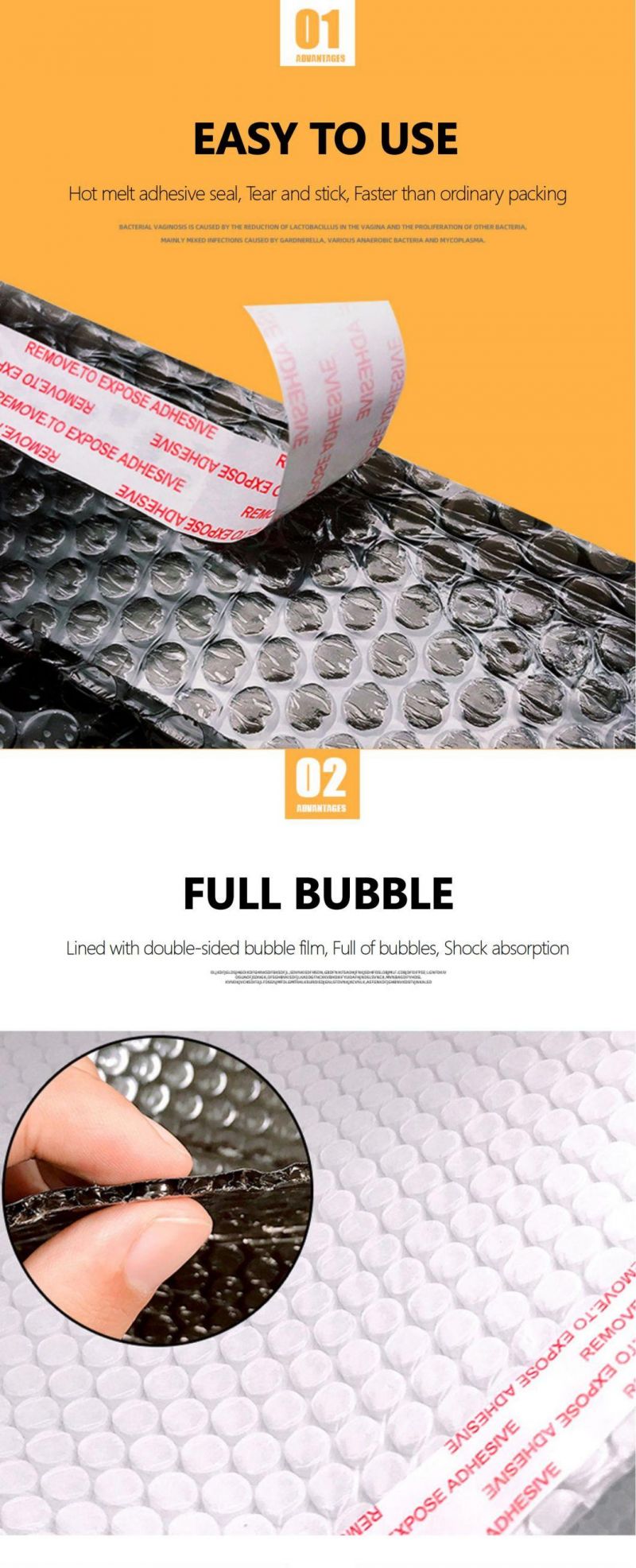 Kraft Yellow Bubble Mailing Bag for Eyelash Packing