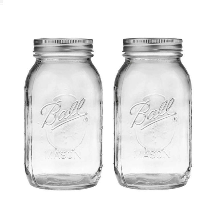 Glass Jars Mason Jars Glass Canning Jars with Metal Lids 32 Oz