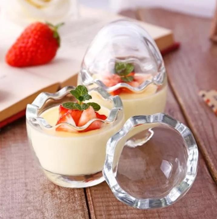 100ml 200ml Egg Shape Pudding or Yogurt Cheese Empty Glass Jar Factory Wholesale