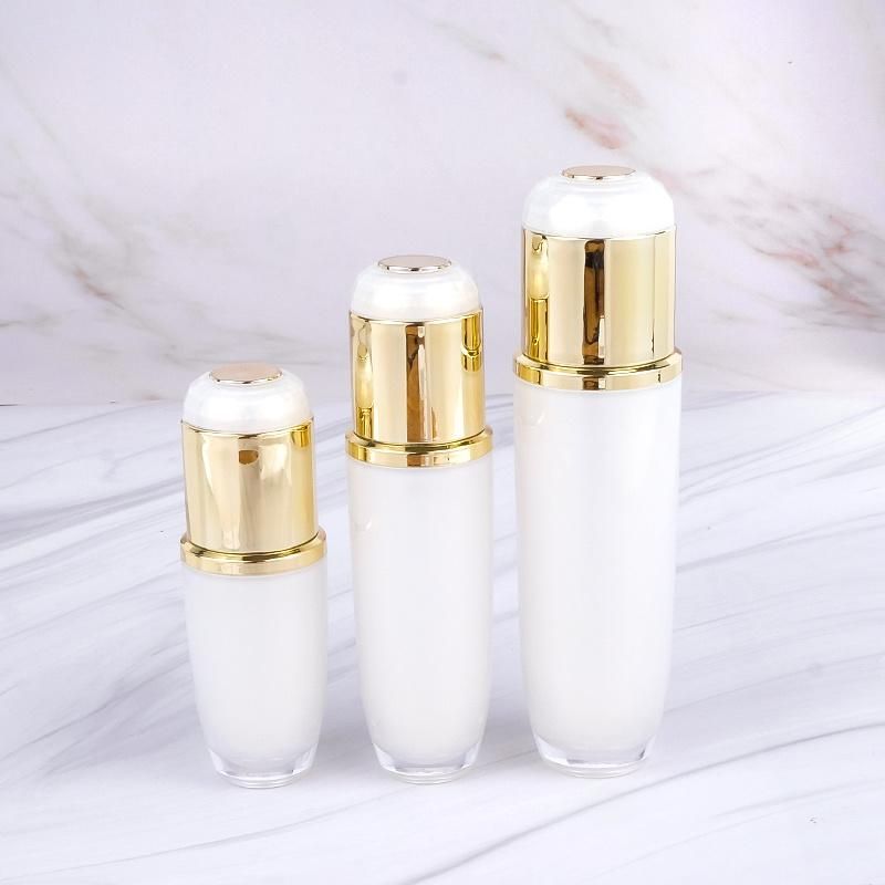 Hot Selling White Gold Lid 20g 30g Plastic Jars Cosmetic Bottles and Jars Set Skincare Cream Container