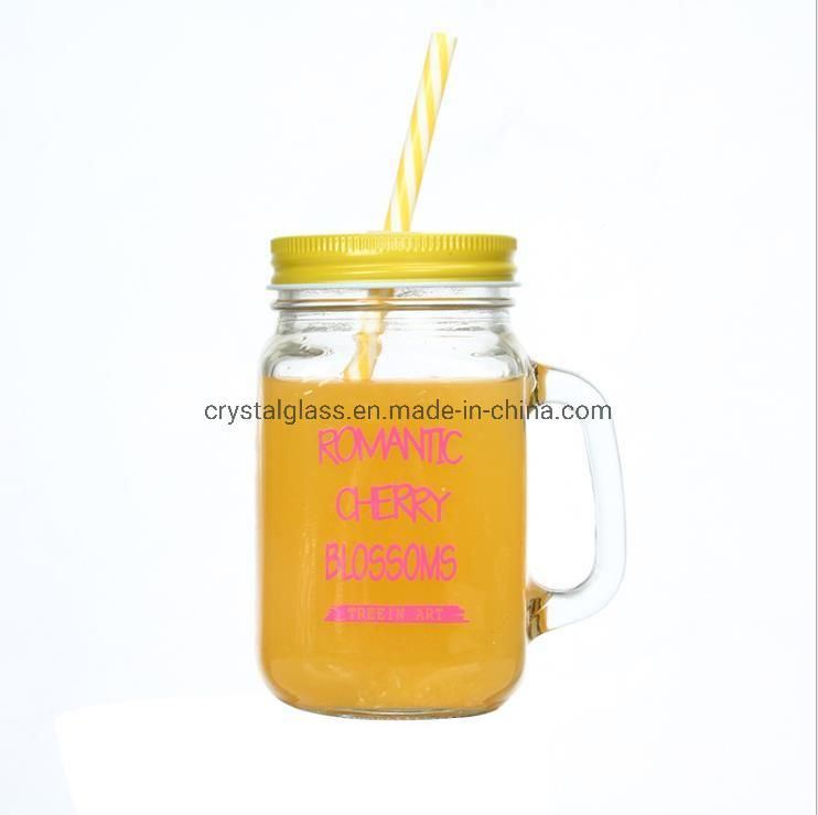 12oz Glass Mason Jars with Handle with Tin Lid Wholesale