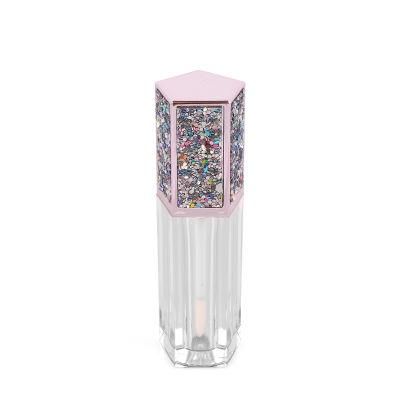 Wholesale Empty Lipgloss Tube Packaging Rose Gold Silver Cosmetic Containers Lip Gloss Containers Tube with Rhinestone