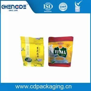 Metalized Flat Bottom Bag, Plastic Zipper Tea Packaging Pouch,