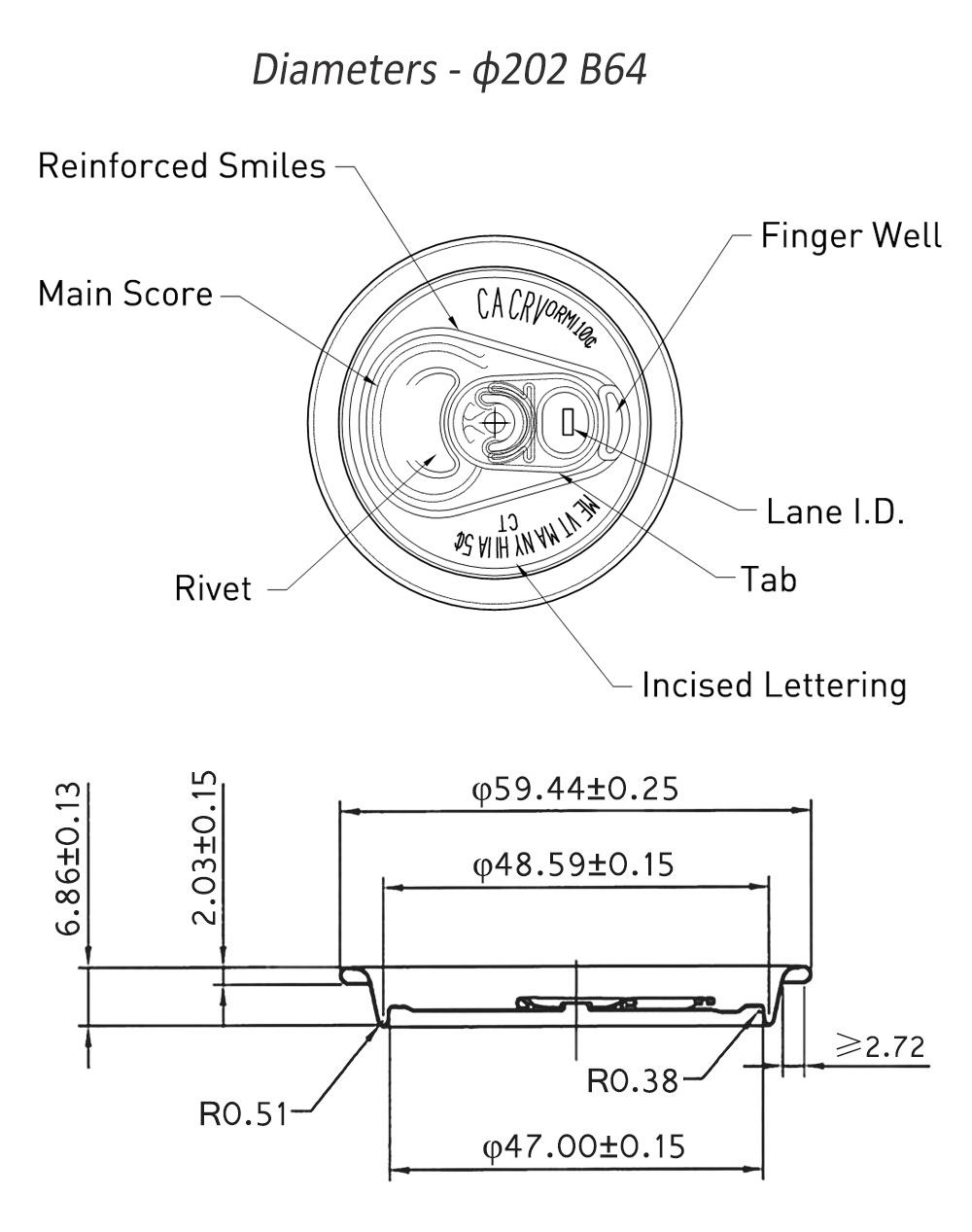 Large open ends 202 SOT with 10 state deposit labeling