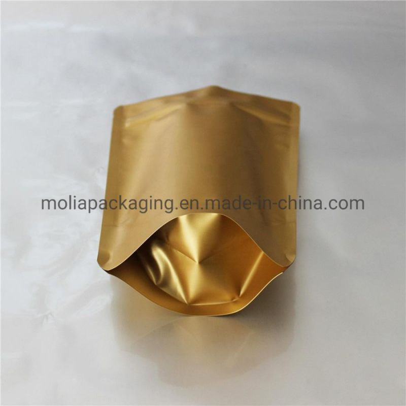 Gold /Matte Stand up Smell Proof Mylar Bag 1oz