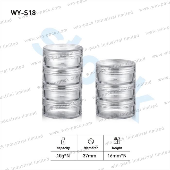 Wholesale Plastic Cosmetic Jars and Bottle Custom Three-Layer Plastic Cosmetic Jar