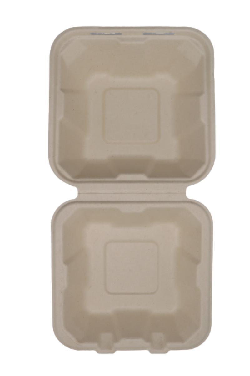 100% Compostable Sugarcane Bagasse Square Shape Food Packaging Box