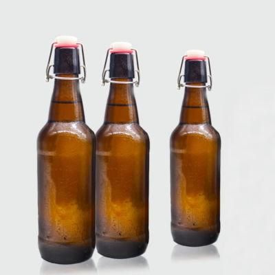 530ml Clear Handmade Beer Glass Bottle with Swing Top