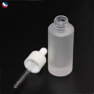 Flat Shoulder Essential Oil Use Frosted Luxury Glass Bottle 30ml