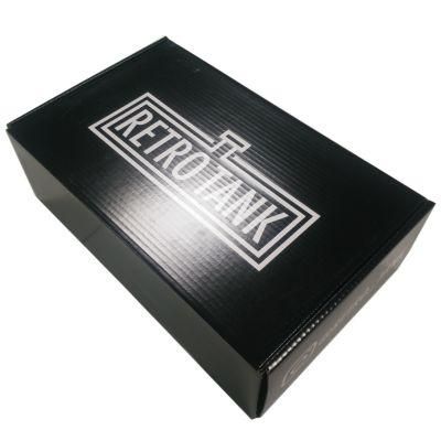 Thick Black Recycled Paper Cardboard Carton Gift Box with Red Oil
