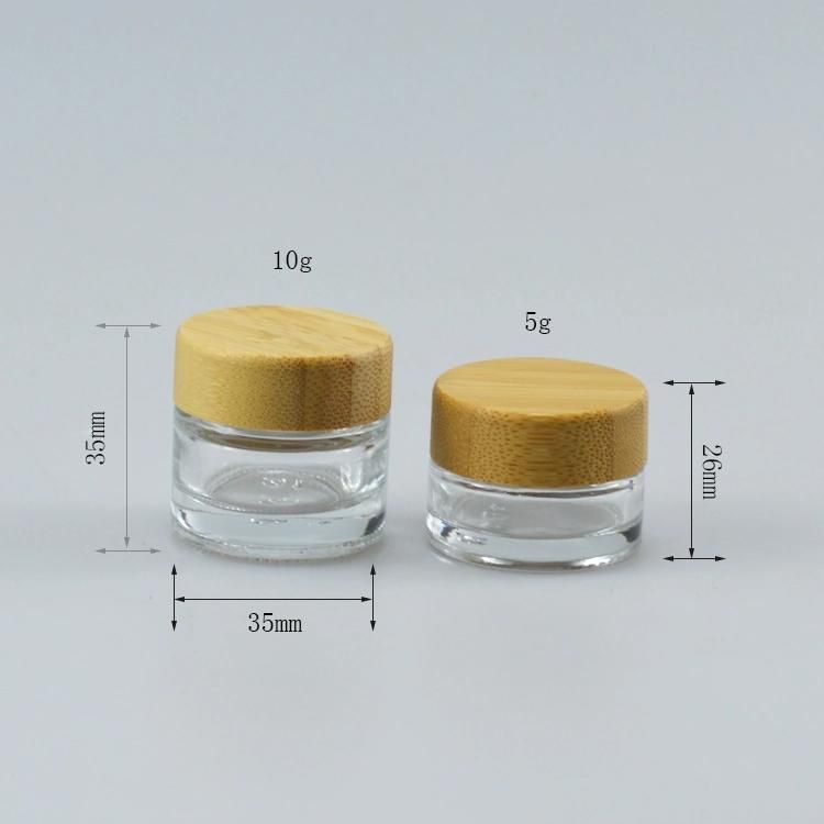 5g 10g 20g 30g 50g Cosmetic Bamboo Lid Glass Jar Face Cream Jar