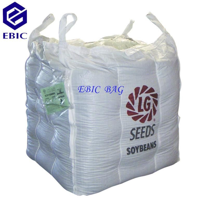 3300lbs Corner Loops Baffle Cubic Sand Sling Ton Jumbo Bulk FIBC Q Ventilated Firewood Fertilizer Cement PP Packing Plastic Big Bag Super Sack